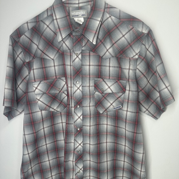Wrangler Pearl Snap Short Sleeve‎ Wrancher Shirt - Large - Picture 1 of 3
